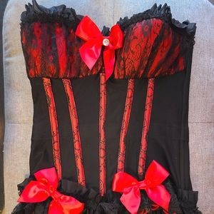 Coquette red and black Corset, Size M.